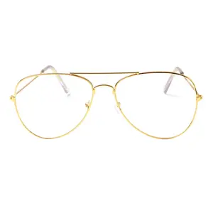 Aviation Gold Frame Sonnenbrille Female Classic Eye glasses Transparente klare Linse Optische Frauen Männer Brille Pilot Style