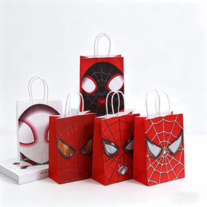 Sacchetto Regalo Spiderman Rosso e Bianco per Bambini, Decorazione per Festa di <span class=keywords><strong>Compleanno</strong></span> Supereroe, Borsa di Carta per Caramelle, Accessori per Feste - Product Image 1