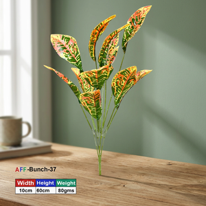 Plante artificielle de croton vert orangé AFF Bunch -37 - Product Image 3