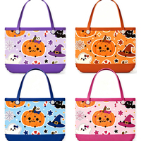 Sac fourre-tout personnalisé en EVA perforé, motif chapeau de sorcière et toile d'araignée pour Halloween, le plus vendu, fournisseur fiable en gros