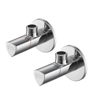 Robinet d'angle en laiton épaissi finition chromée M1/2XM1/2 PN16 pour coupure d'eau chaude, chauffe-eau, toilettes, salle de bain/cuisine