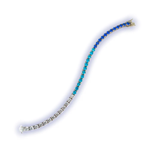 Pulsera SKY MICRO DIAMOND, Joyería Fina de Lujo Hecha a Mano con Brillo Celestial Azul y Blanco Pavé, Elegante Accesorio para la Muñeca - Product Image 5
