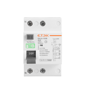 ETEKタイプB RCD 220-240V地球漏れ回路ブレーカELCB残留電流<span class=keywords><strong>RCCB</strong></span> EV充電器2P <span class=keywords><strong>40A</strong></span>/63A/100A 30mA Li EKL6-100B - Product Image 6