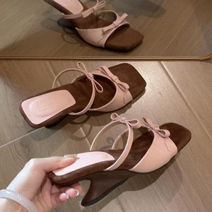 Sandalias de Tacón de Moda para Mujer, Verano, Venta al Por Mayor de Fábrica, Nuevos Modelos con Cierre Deslizante y Tacón Alto Sexy - Product Image 2