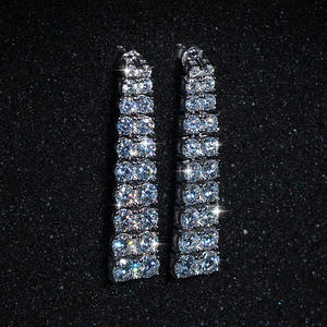 Pendientes de Plata de Ley 925 con Diamantes de Imitación de 14 Quilates, Certificado GRA, Venta al por Mayor, Envío Directo - Product Image 5