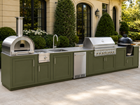 Cuisine barbecue extérieure  et station de grill pour villas Four électrique encastré sur mesure et gril en acier inoxydable