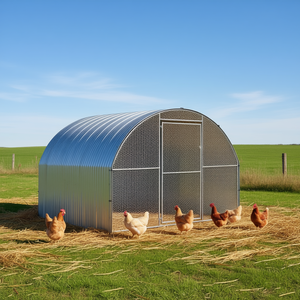 Gallinero de Acero Galvanizado para Exteriores de 9.8'x6.6'x6.6', Jaula para Animales de Alta Rigidez, Color Plateado, para Aves de Corral - Product Image 2