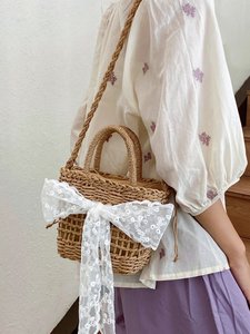 Nuevo Bolso de Playa de Paja Tejida a Mano para Mujer, Venta al por Mayor, Bolso de Paja con Diseño de Margarita, Estilo Vintage, Diseño de Girasol - Product Image 3