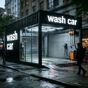 Estación de Lavado de Coches Modular en Contenedor, Estructura Personalizada Desmontable, Tienda Móvil de Cuidado Automotriz, Venta al por Mayor de Fábrica, Casas Contenedor de Paquete Plano - Product Image 1