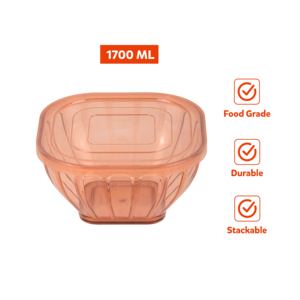 Contenedor Cuadrado para Almacenamiento de Alimentos de 1700 ml, Tapa Abatible, Material PP/PET, Apto para Lavavajillas, Conservación de Frescura, Gran Capacidad, Cocina - Product Image 4