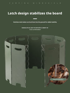 Paravent portable pour réchaud à gaz de camping, protection coupe-vent pour réchaud à gaz d'extérieur - Product Image 5