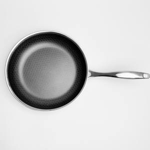 Padella Antiaderente Divisa con Fondo Piatto in Acciaio Inox Triplo Strato Senza PFAS con Rivestimento a Nido d'Ape - Product Image 1