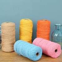 Fil acrylique coloré teint de 3 à 4 mm d'épaisseur, mélange de fils pour tissage manuel DIY, cordons de fixation, corde en coton, textile