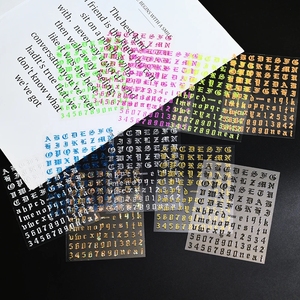 Pegatinas 3D para decoración de <span class=keywords><strong>uñas</strong></span>, número de letra gótica, diseño fresco de oro negro, adhesivo deslizante para <span class=keywords><strong>uñas</strong></span>, decoración de manicura - Product Image 3