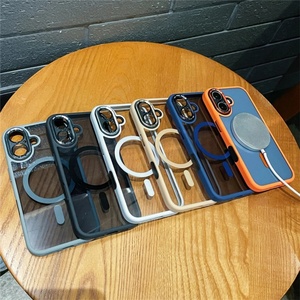 <b>For</b> iphone 17 Metal <b>Camera</b> Lens Transparent Phone case Tpu <b>Pc</b> Acrylic+tpu Bumper Shockproof Frame Cover - Product Image 2