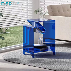 Mesa de centro acrílica azul creativa personalizada moderna de fábrica de Vietnam DSP para sala de estar decoración del hogar mesa auxiliar de exhibición - Product Image 3