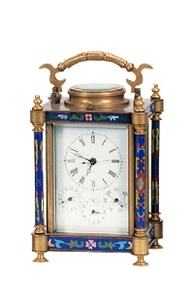 Büyük fransız tarzı antika yaldızlı pirinç kaplı çiçek emaye işi emaye <span class=keywords><strong>Alarm</strong></span> Chiming takvim hafta tarih fonksiyonu seyahat saat/saat - Product Image 2