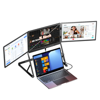 Écran triple portable pliable personnalisé IPS 15,6 pouces 1080p TFT pour ordinateur portable de jeu, pour PS4, ordinateur de bureau et téléviseur avec Type-C/