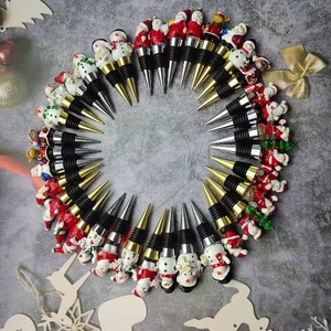 Christmas Wine Bottle Stoppers Set Resin Santa Snowman Design Holiday Gift For Red Wine Bottles - Product Image 1