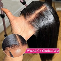 Wig Rambut Asli Manusia 40 Inch Full Lace Front, Wig Rambut Asli Manusia 5X5 HD Lace Closure Tanpa Lem, Wig Rambut Asli Manusia Tanpa Lem untuk Wanita Kulit Hitam
