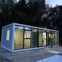 Maison conteneur pliable et extensible pour usage familial, 20 pieds, modulaire, préfabriquée, pour bureau, entrepôt, campement, démontable