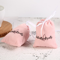 Petite pochette en velours rose avec cordon de serrage, personnalisable avec logo imprimé, pour bijoux, cadeaux, mariage, rangement, anti-poussière