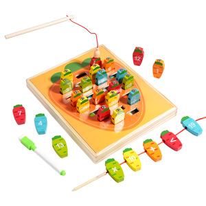 Caja de Actividades de Madera Multifuncional 9 en 1 CE CPC, Juguete Educativo Temprano de Pesca, Operaciones Matemáticas, Enhebrado de Cuentas para Niños - Product Image 1
