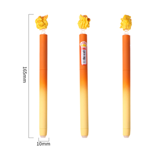 <span class=keywords><strong>Stylo</strong></span> <span class=keywords><strong>effaçable</strong></span> à mécanisme rotatif, thème Popcorn parfumé, avec gomme en forme de pop-corn réaliste, pointe de 0,5 mm, encre bleue, pour l'école et le bureau - Product Image 3
