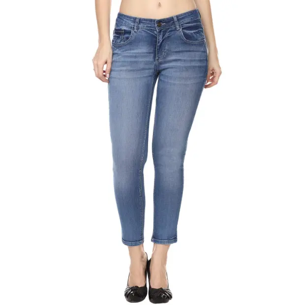 Neuankömmling Online-Markt Bestseller Damen Jeans hose 100% Baumwolle Großhandels preis Kunden spezifische Marke & Logo Export von BD