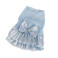 Robe de princesse pour chien printemps-été, jupe pour chaton, robe mignonne pour chien avec nœud et dentelle pour petits et moyens chiots, caniches, chihuahuas