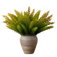Tanaman Hias Asparagus Densiflorus Buatan, Daun Poliester Simulasi, Tahan UV, Dekorasi Lanskap Dalam Ruangan