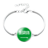 Bracelet pendentif drapeau graphique personnalisé, bijou à chaîne métallique réglable pour la commémoration des voyages et accessoire de mode quotidien