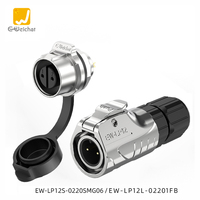 E-Weichat EW-LP12 Série tout métal Affichage LED Connecteur d'alimentation industriel aérien étanche IP67 LP12 M12 2-8