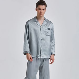 <span class=keywords><strong>Pigiama</strong></span> in Seta 16mm, Maniche Lunghe e Pantaloni, Set Elegante per Casa, 100% Seta - Product Image 5