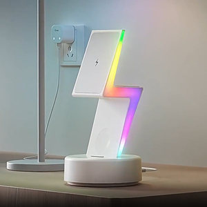 Lampe de nuit RGB multifonction 15W <span class=keywords><strong>chargeur</strong></span> sans fil <span class=keywords><strong>chargeur</strong></span> de téléphone sans fil <span class=keywords><strong>réveil</strong></span> - Product Image 3