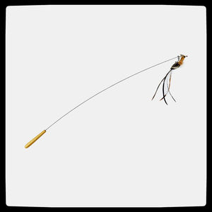 Juguetes plegables sostenibles para gatos con mango de madera, alambre de acero, pluma y varilla larga, divertidos, resistentes a mordeduras y arañazos para jugar con gatos. - Product Image 4