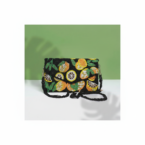 Rebecca élégant sac de soirée fait à la main blanc perlé pochette vert feuille conception décorations brodées à la main y compris les chaînes bouton - Product Image 1