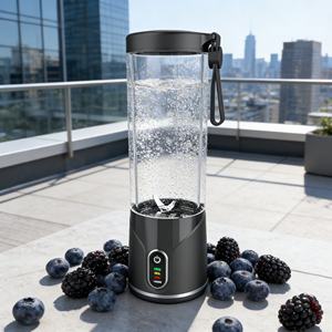 2000mAh Battery One-Button USB Rechargeable Juicer BPA Free Leak Proof Wireless Heavy Duty <b>Blender</b> 550ml 6 Blades Portable Car - Product Image 4