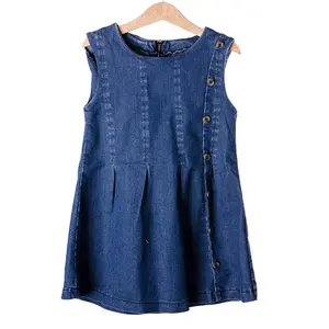 Custom Baby Girls Dress Latest Design Formal New Style Baby Denim Jeans Dress