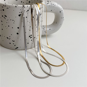 Collana a spina di pesce piatta in argento sterling 925 placcato rodio, alla moda, per donna, per matrimoni, feste e fidanzamenti - Product Image 6