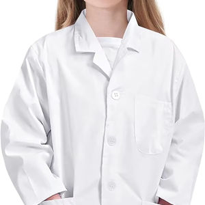 Putih uniseks cocok untuk anak-anak, seragam medis alami scrub anak-anak Lab Coat-kain lembut - Product Image 1