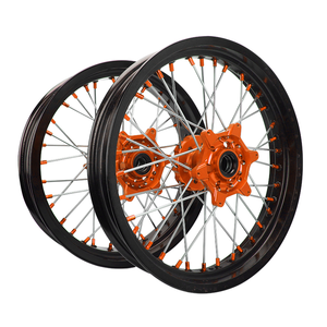 Ensemble de roues avant et arrière pour moto SX <span class=keywords><strong>125</strong></span> 250 XC SXF TC 17 pouces, jantes orange et bleues pour <span class=keywords><strong>KTM</strong></span> - Product Image 3