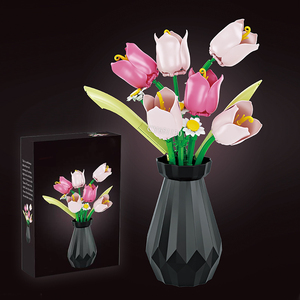 Xây Dựng Hoa Khối Trang Trí Hoa Cây Tulip/Rose DIY Nghệ Thuật Và Thủ Công Thiết Lập Tốt Động Cơ Kỹ Năng Đồ Chơi Cho Trẻ Em - Product Image 3
