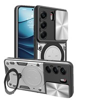 Coque de téléphone magnétique compatible Transsion Tecno Camon 40 Pro à motif animalier avec fenêtre escamotable, support et protection antichute