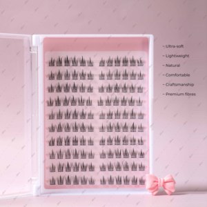 Kit de pose et de retrait de cils en grappe <span class=keywords><strong>Manga</strong></span> Anime à bande invisible ultra-fine avec pince à cils - Product Image 2