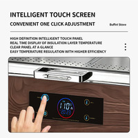 Chauffe-plat électrique intelligent YT pour traiteur de mariage, double chauffage humide/sec, finition bois, contrôle numérique, en acier inoxydable 304