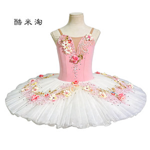 Tutú <span class=keywords><strong>de</strong></span> Ballet <span class=keywords><strong>de</strong></span> Seda con Flores Rosas, Falda <span class=keywords><strong>de</strong></span> Tul, Disfraz Profesional para Mujeres Adultas, para Presentaciones, Competencias y Ensayos <span class=keywords><strong>de</strong></span> <span class=keywords><strong>Danza</strong></span> - Product Image 6