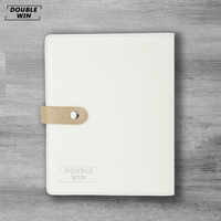 Luxe personnalisé A5 PU cuir 6 bague en argent feuilles mobiles Journal livre classeur planificateur portefeuille avec bouton pression porte-stylo