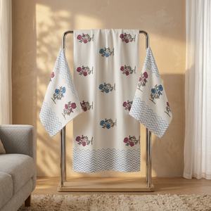 Juego de Toallas de Baño de Algodón Estampado con Diseño Floral, Suave, Absorbente y de Secado Rápido para Hogar, Hotel y Spa - Product Image 5