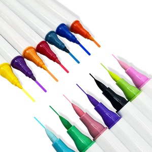Échantillons gratuits Logo personnalisé Marqueurs de peinture acrylique à double tête Stylos de couleur Marqueurs d'art avec expédition en vrac - Product Image 3